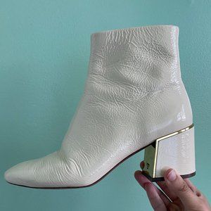 Tory Burch White Patent Leather Boots